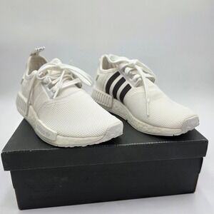 Adidas NMD R1 White Black Stripes Casual Athletic Sneakers Shoes Size 5
